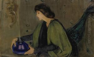Woman and Peacock by unknown