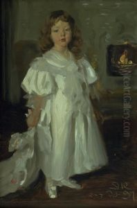 A Little Girl, Helga Melchior, in a Long Dress by Peder Severin Kroyer