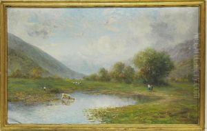 Paesaggio Lacustre Con Contadini E Armenti