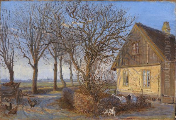 Uden for en bondegard. Maglebylille - view 1