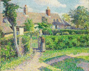 Peasants' houses, Eragny by Camille Pissarro