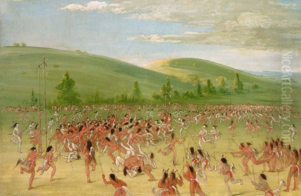 Ball-play of the Choctaw--ball up - view 1