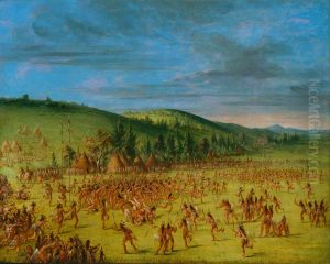 Ball-play of the Choctaw--Ball Up by George Catlin