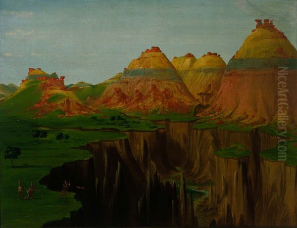 "Brick Kilns," Clay Bluffs 1900 Miles above St. Louis - view 1