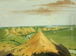 Clay Bluffs, Twenty Miles above the Mandans by George Catlin
