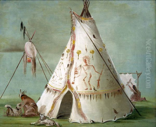Crow Lodge of Twenty-five Buffalo Skins - view 1