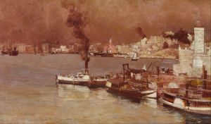 An autumn morning, Milson's Point, Sydney by Tom Roberts