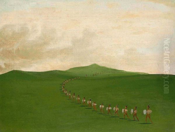 Foot War Party on the March, Upper Missouri - view 1