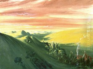 Indians Encamping at Sunset, Upper Missouri by George Catlin