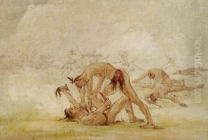 Mandan Scalping an Enemy by George Catlin