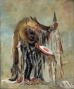 Medicine Man, Performing His Mysteries over a Dying Man (Blackfoot/Siksika) by George Catlin