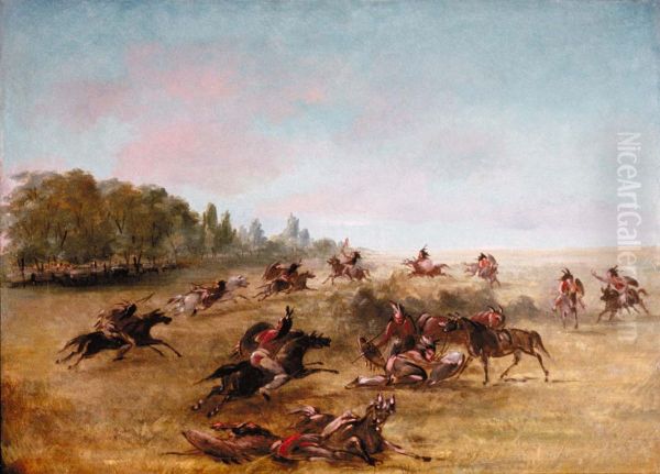 Mounted War Party Scouring a Thicket - view 1