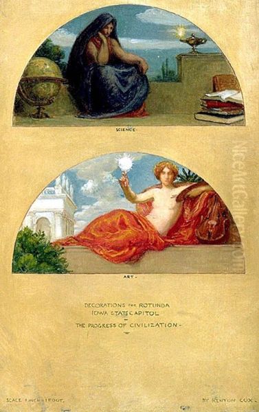 Science and Art (mural study, State Capitol, Des Moines, Iowa) - view 1