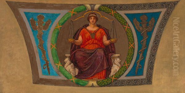 Sketch for Mosaic, Wisconsin State Capital, "Justice" - view 1