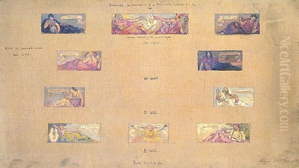 Sketches for the Decoration of a Private Library "A" - view 1