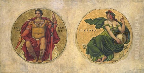 Study for mosaic in the Wisconsin State Capital "Government and Liberty" - view 1