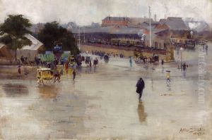 The railway station, Redfern by Arthur Streeton