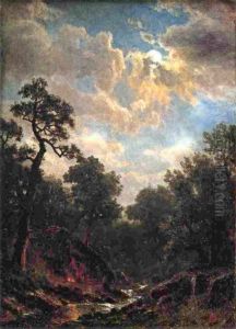 Moonlit Landscape by Albert Bierstadt