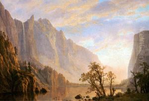 Mountain and River Scene by Albert Bierstadt