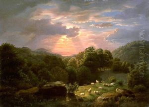 Landscape with Sheep by Robert Seldon Duncanson