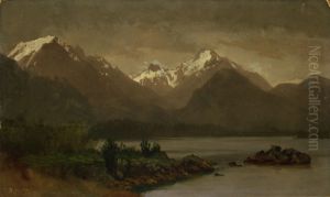 Untitled (mountains and lake) by Albert Bierstadt