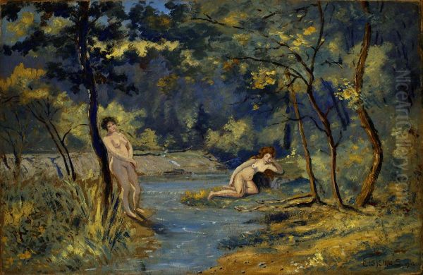 Standing and Reclining Nymphs - view 1