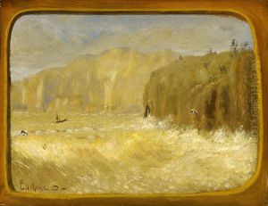 Two Gulls and Cliffs