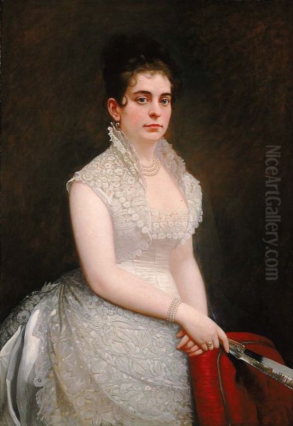 Alice Pike Barney, in Wedding Gown - view 1