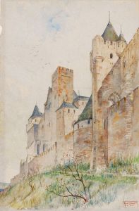Battlements of Carcassonne, France by Cass Gilbert