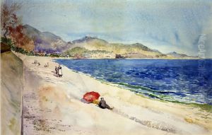 On the Beach below the Promenade des Anglais, Nice, France by unknown