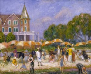 Beach Umbrellas at Blue Point by William James Glackens