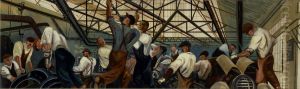 Automobile Industry (mural study, Detroit, Michigan Post Office) by William Gropper