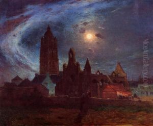 The Bourg-de-Batz Church under the Moon by Ferdinand du Puigaudeau