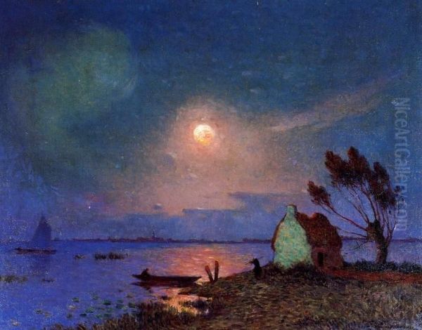 Pont-Aven in the Moonlight - view 1
