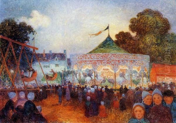 Carousel at Night at the Fair - view 1
