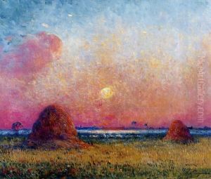 Wheat Stack at Sunset by Ferdinand du Puigaudeau