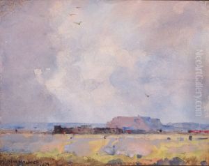 In the Plateau Country, with an Inhabited Pueblo by William Henry Holmes
