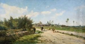 Paisaje Con Campesinos by Enrique Casanova
