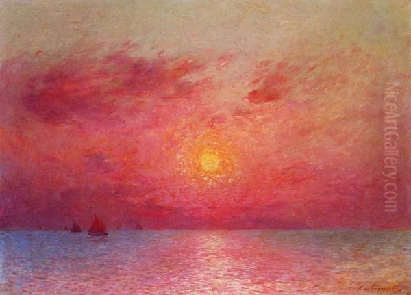 Sailboats at Sea, Evening - view 1