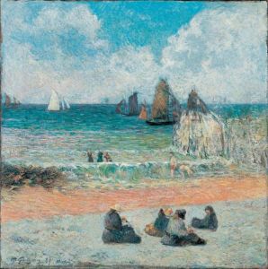 La Plage a Dieppe by Paul Gauguin