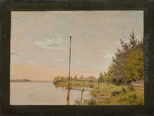 View from Dosseringen near the Sortedam Lake Looking Towards Norrebro. Study View from Dosseringen near the Sortedam Lake Looking Towards Norrebro. Study