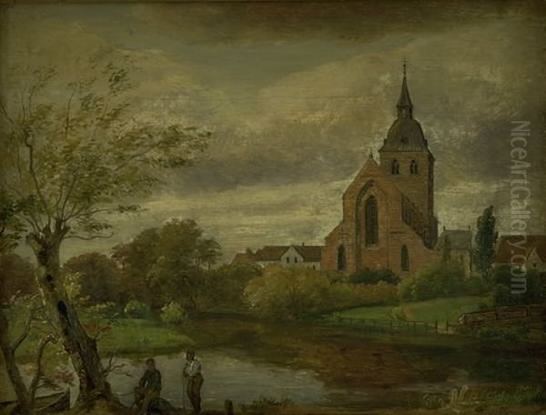 St Knud's Church by the River in Odense. Autumn - view 1