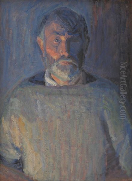 Self portrait by lamplight. - view 1