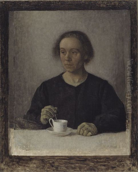 Ida Hammershoi, the Artist's Wife, with a Teacup - view 1