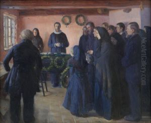En begravelse by Anna Ancher
