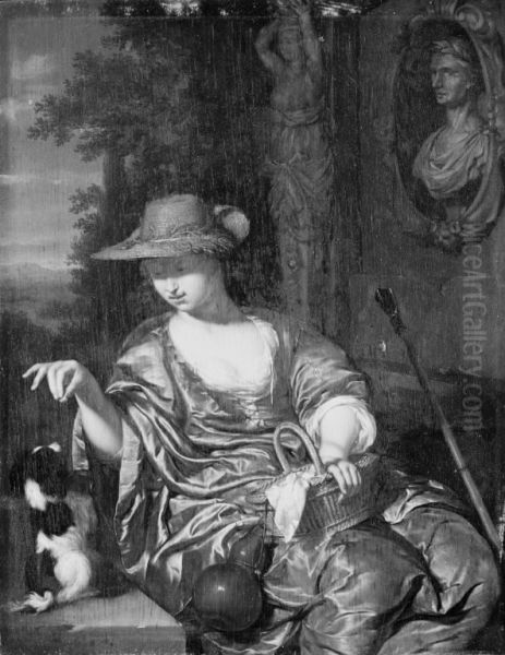 A Shepherdess with a Dog - view 1