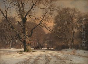 Vinterlandskab. Motiv fra Jaegersborg Dyrehave by Frederik Rohde