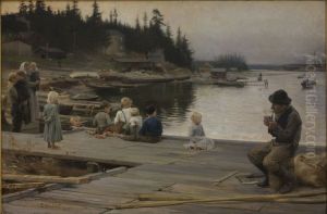 Kesailta Hammarin telakalla) by Albert Edelfelt