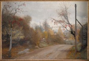 The Road at Mogenstrup, Zealand. Autumn The Road at Mogenstrup, Zealand. Autumn