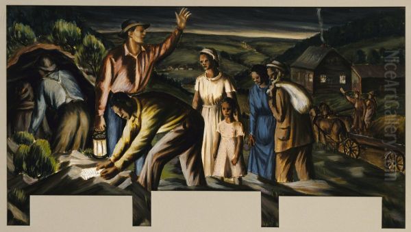 The Underground Railroad (mural study, Dolgeville, New York Post Office) - view 1